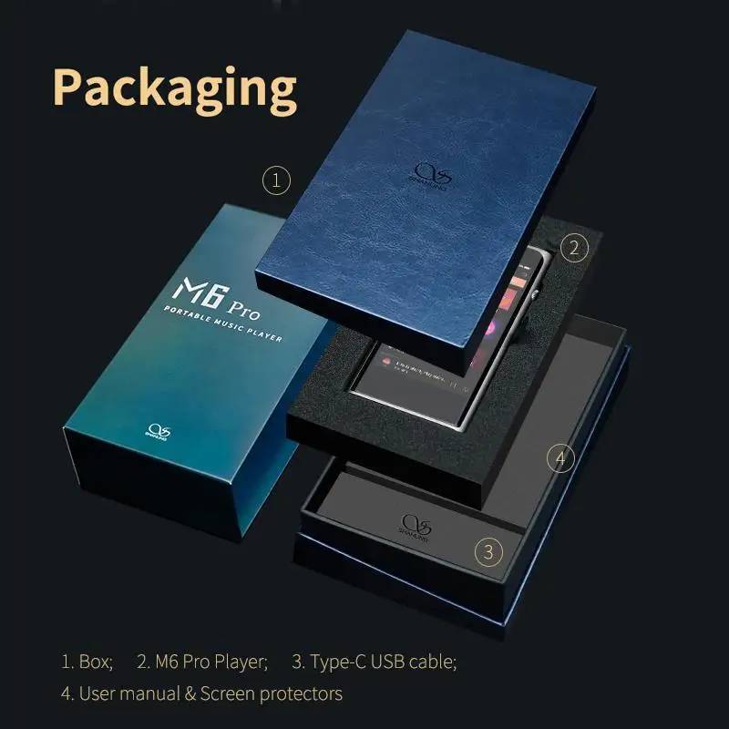 SHANLING M6 Pro 4.7" HD Screen Dual AK4497EQ DAC Support DSD256 32Bit/768kHz LDAC APTX HD Bluetooth Portable Hi-Res Music Player
SHANLING M6 Pro 4.7" HD Screen Dual AK4497EQ DAC Support DSD256 32Bit/768kHz LDAC APTX HD Bluetooth Portable Hi-Res Music Player