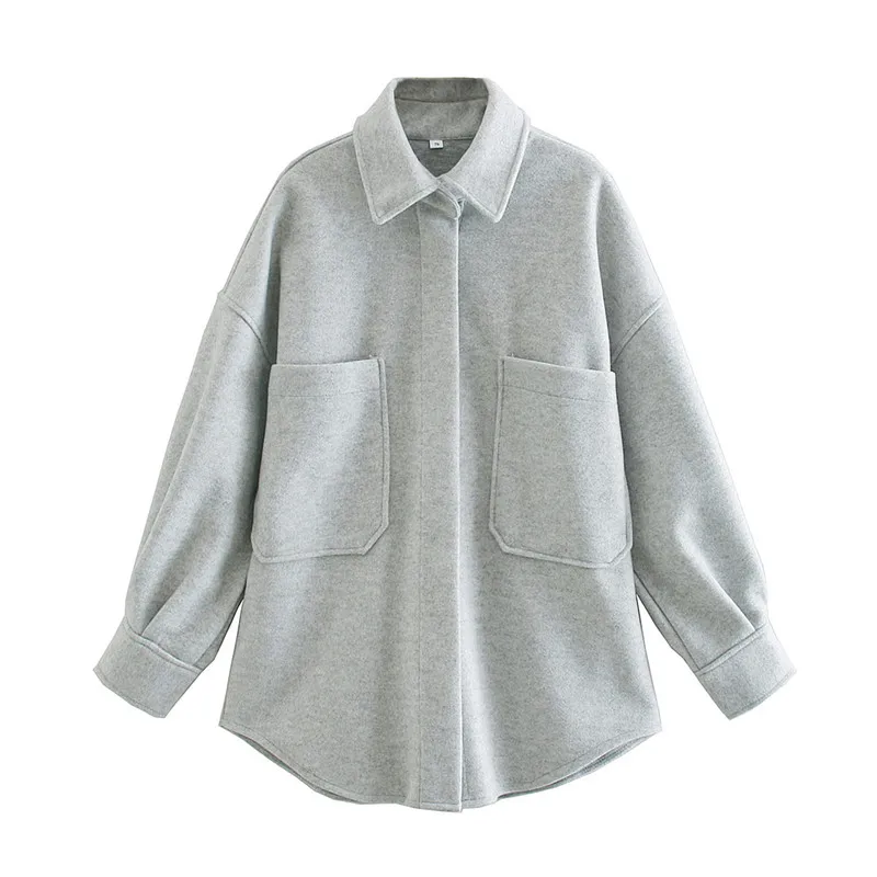 2021 Casual Woman Camel Loose Pocket Woolen Shirt Fashion Ladies Autumn Long Sleeve Thick Blouse Coat Female Long Outwear
2021 Casual Woman Camel Loose Pocket Woolen Shirt Fashion Ladies Autumn Long Sleeve Thick Blouse Coat Female Long Outwear