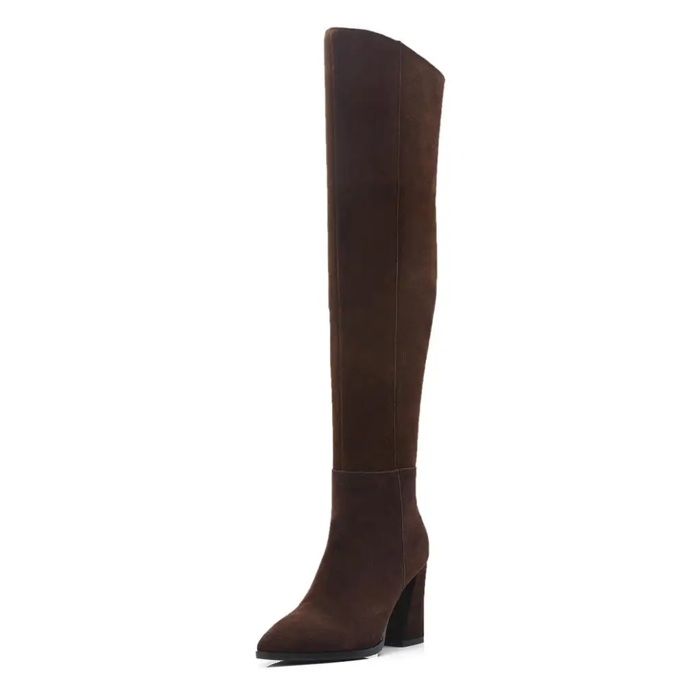 2019 VALLU Shoes Woman Warm Boots Over the Knee Natural Cow Suede Pointed Toes Zipper Fashion Female High Heel Boots 
2019 VALLU Shoes Woman Warm Boots Over the Knee Natural Cow Suede Pointed Toes Zipper Fashion Female High Heel Boots