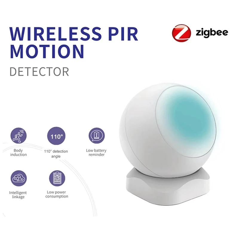 

Tuya Powered ZigBee PIR Motion Sensor Wireless Passive Infrared Detector Security Burglar Alarm Sensor Tuya/SmartLife APP Contro