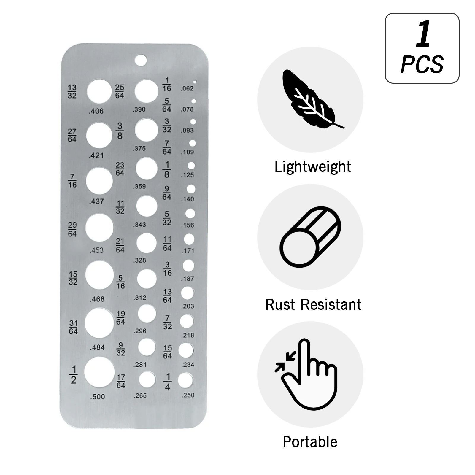 Измерители для сверл размером от 17/64 до 1/2 дюймов, размеры сверл 0,062-0,250, индекс диаметра болтов и проволоки, 29 отверстий 
Измерители для сверл размером от 17/64 до 1/2 дюймов, размеры сверл 0,062-0,250, индекс диаметра болтов и проволоки, 29 отверстий