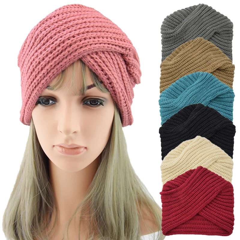 Bohemian Style Winter Cross Knitted Cap Turban Head Wrap Solid Color Muslim Hat Baotou Cap Popular Women Head Scarf New 2021
Bohemian Style Winter Cross Knitted Cap Turban Head Wrap Solid Color Muslim Hat Baotou Cap Popular Women Head Scarf New 2021