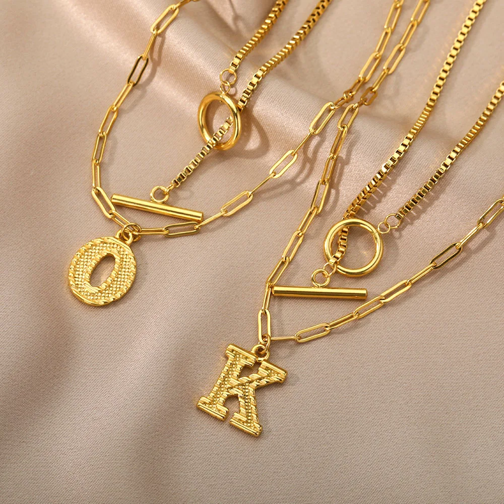 RXSMll Initial A-Z Toggle Clasp Pendant Necklaces For Women Stainless Steel Gold OT Chain Buckle Neck Chain Christmas Jewelry
RXSMll Initial A-Z Toggle Clasp Pendant Necklaces For Women Stainless Steel Gold OT Chain Buckle Neck Chain Christmas Jewelry