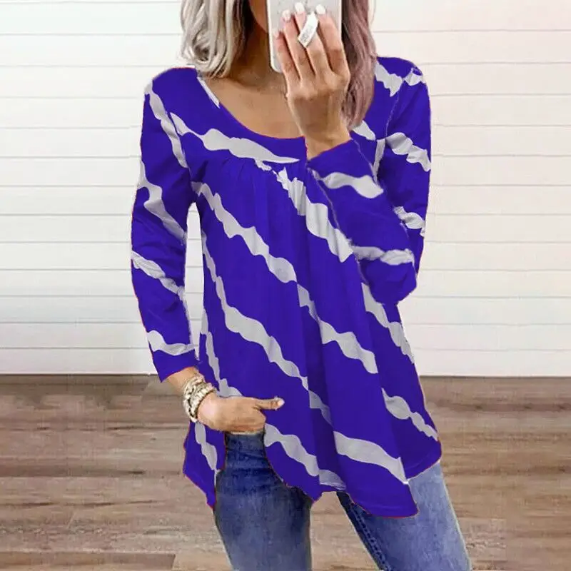 Autumn Winter Women Fashion Striped Printed Casual Pullover Shirts Long Sleeve Blouse Plus Size Tops
Autumn Winter Women Fashion Striped Printed Casual Pullover Shirts Long Sleeve Blouse Plus Size Tops