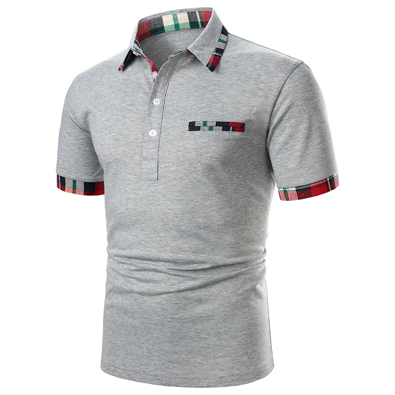 Men T-shirt Men Short Sleeve Polo T-shirt Plaid matching T-shirt New Business Wear Clothing Casual Fashion Patchwork Men Tops
Men T-shirt Men Short Sleeve Polo T-shirt Plaid matching T-shirt New Business Wear Clothing Casual Fashion Patchwork Men Tops