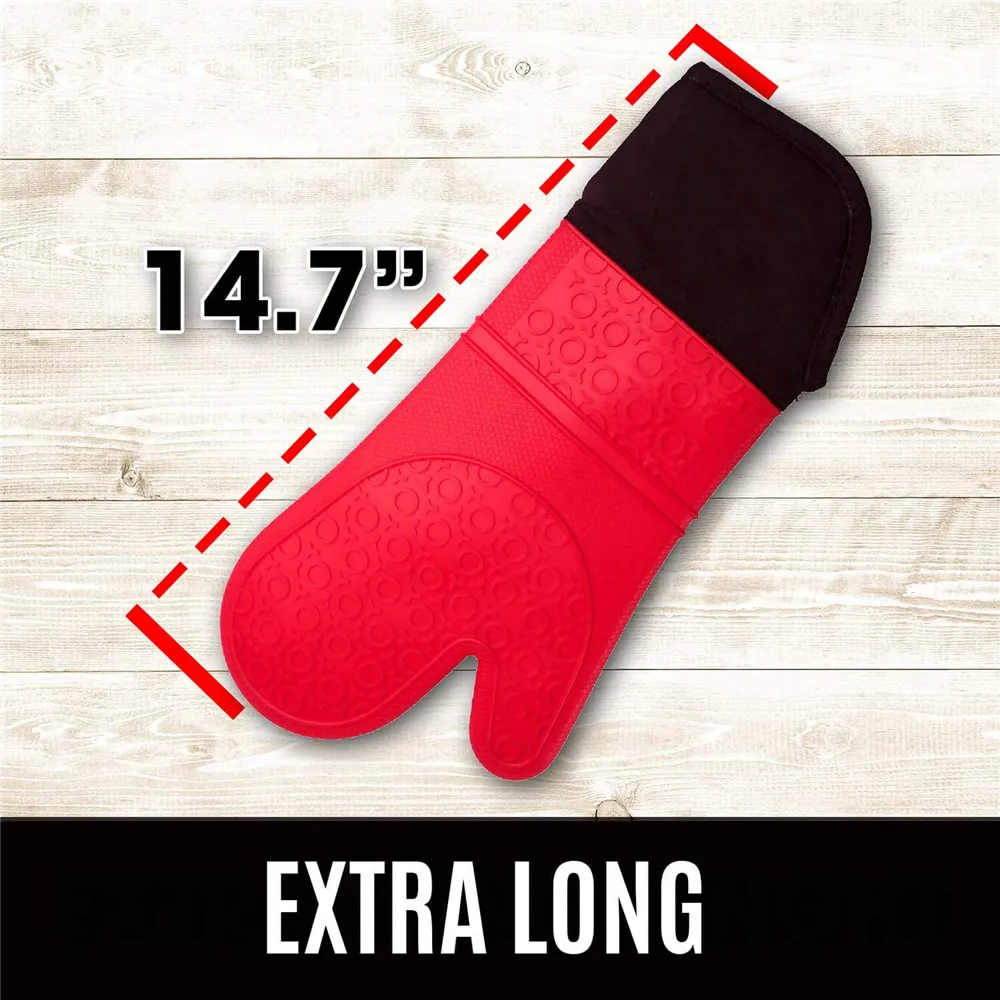 Long Silicone Heat-Resistant Gloves Oven Mitts with Quilted Liner Cooking Barbecue Gants Pot Holders Kitchen Microwave Mittens
Long Silicone Heat-Resistant Gloves Oven Mitts with Quilted Liner Cooking Barbecue Gants Pot Holders Kitchen Microwave Mittens