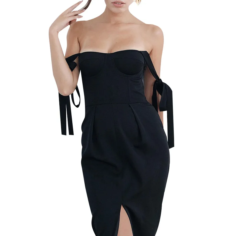 Summer Women Solid Color Off Shoulder Low-cut Clothes Sexy Wrap Chest Spaghetti Straps Backless Sleeveless Lace Split Midi Dress
Summer Women Solid Color Off Shoulder Low-cut Clothes Sexy Wrap Chest Spaghetti Straps Backless Sleeveless Lace Split Midi Dress