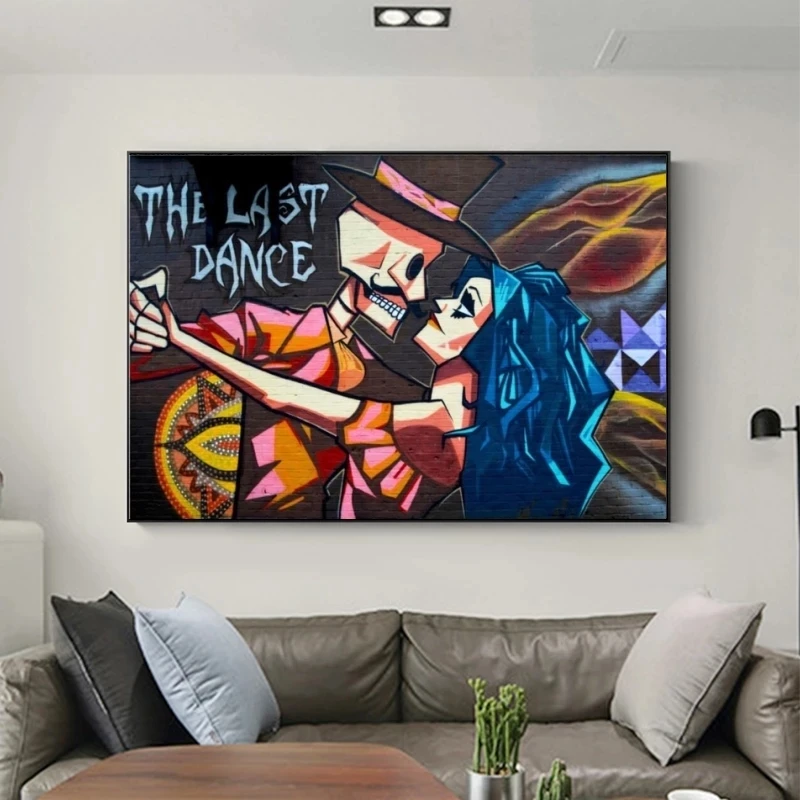 

The Last Dance Street Wall Graffiti Art Canvas Prints Modern Abstract Wall Paintings Print on Canvas Pictures for Living Decor