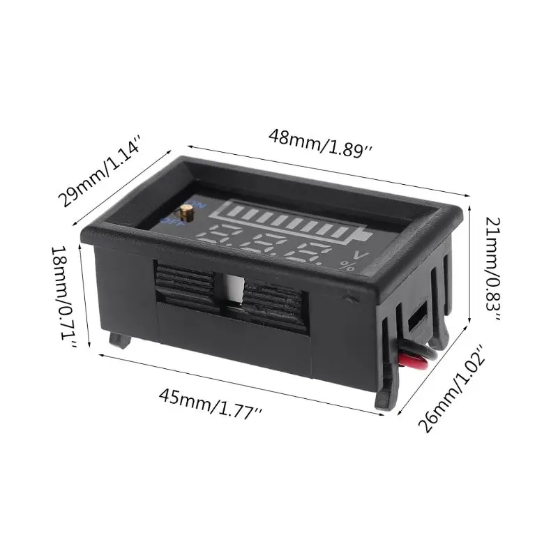 12V Car Lead Acid Battery Charge Level Capacity Indicator LED Battery Capacity Meter Voltmeter Tester
12V Car Lead Acid Battery Charge Level Capacity Indicator LED Battery Capacity Meter Voltmeter Tester