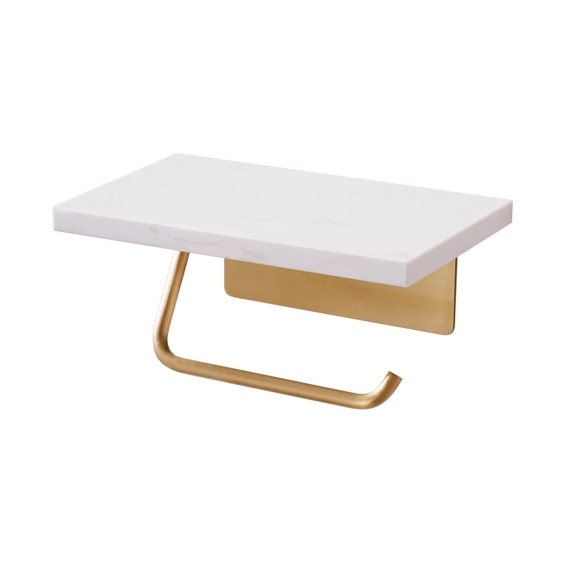 Nordic Brass Storage Shelf Roll Holder Marble Toilet Paper Holder with Mobile Phone Rack Wall Mount Toilet Tray Napkin Holder
Nordic Brass Storage Shelf Roll Holder Marble Toilet Paper Holder with Mobile Phone Rack Wall Mount Toilet Tray Napkin Holder