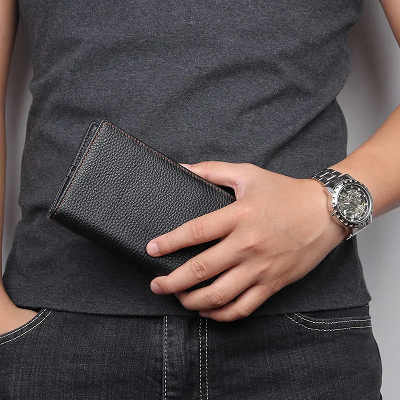 RFID Wallet Genuine Cow Leather Mens Long Bifold Credit Card Holder R-8100A
RFID Wallet Genuine Cow Leather Mens Long Bifold Credit Card Holder R-8100A