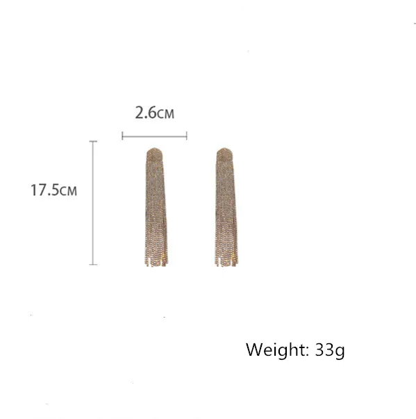 FYUAN Long Tassel Full Rhinestone Drop Earrings for Women Ovsize Crystal Dangle Earrings Fashion Jewelry Accessories 
FYUAN Long Tassel Full Rhinestone Drop Earrings for Women Ovsize Crystal Dangle Earrings Fashion Jewelry Accessories