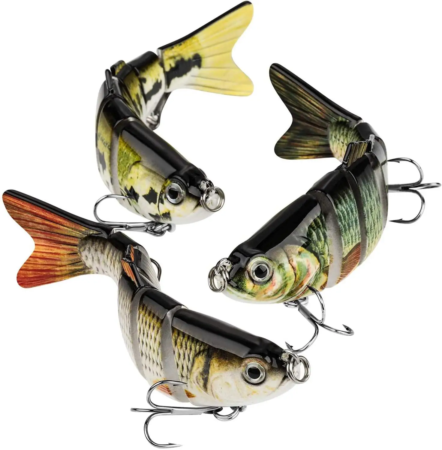 

Fishing Lures for Bass Trout 5-6" Segmented Multi Jointed Swimbaits Slow Sinking Bionic Swimming Bait Freshwater Saltwater