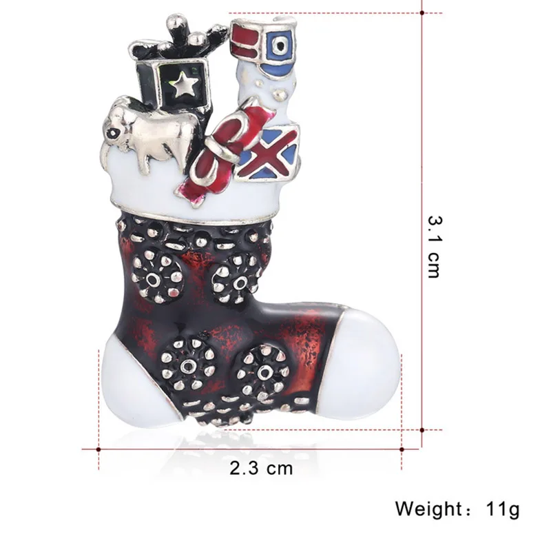 Dream Candy Creative Colorful Enamel Christmas socks Brooches for Women 2 Colors Fashion Accessories Kids Jewelry 2021 New Style | Украшения