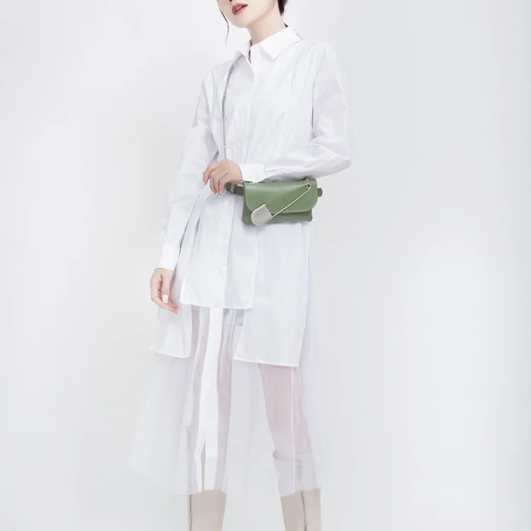 Женское платье-рубашка с отложным воротником, белое хлопковое Сетчатое прямое платье до середины икры с длинными рукавами в готическом сти... 
Женское платье-рубашка с отложным воротником, белое хлопковое Сетчатое прямое платье до середины икры с длинными рукавами в готическом сти...