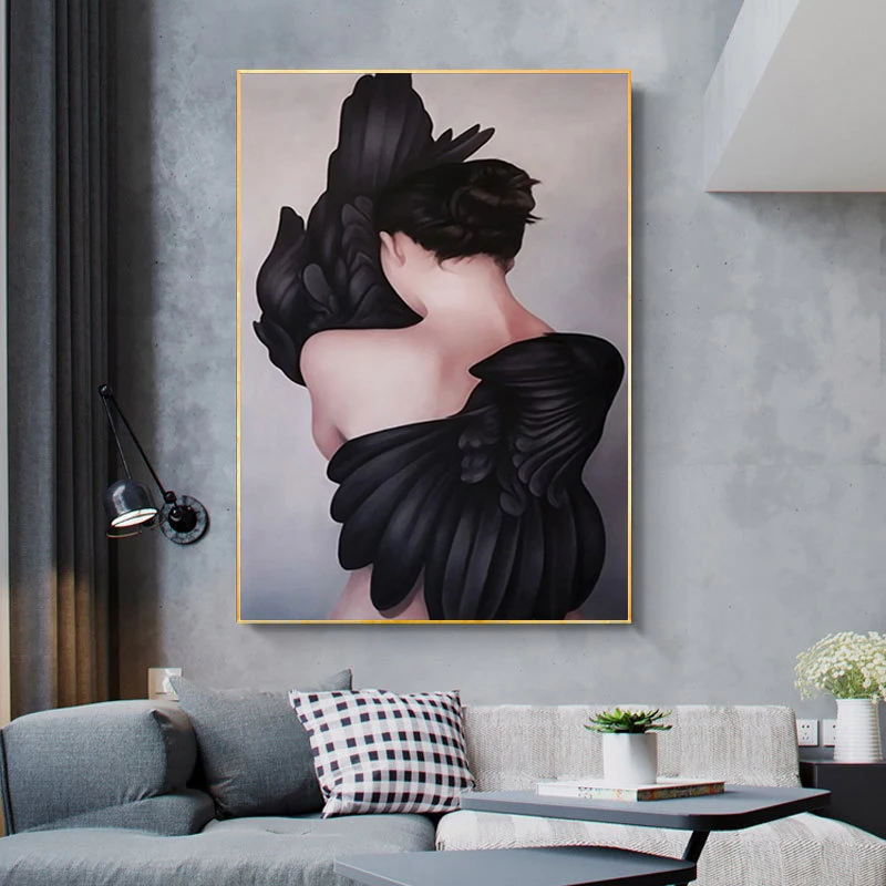 Sexy Girl with Black Feather Canvas Paintings on The Wall Posters and Prints Modern Pop Art Model Wall Pictures for Living Room
Sexy Girl with Black Feather Canvas Paintings on The Wall Posters and Prints Modern Pop Art Model Wall Pictures for Living Room