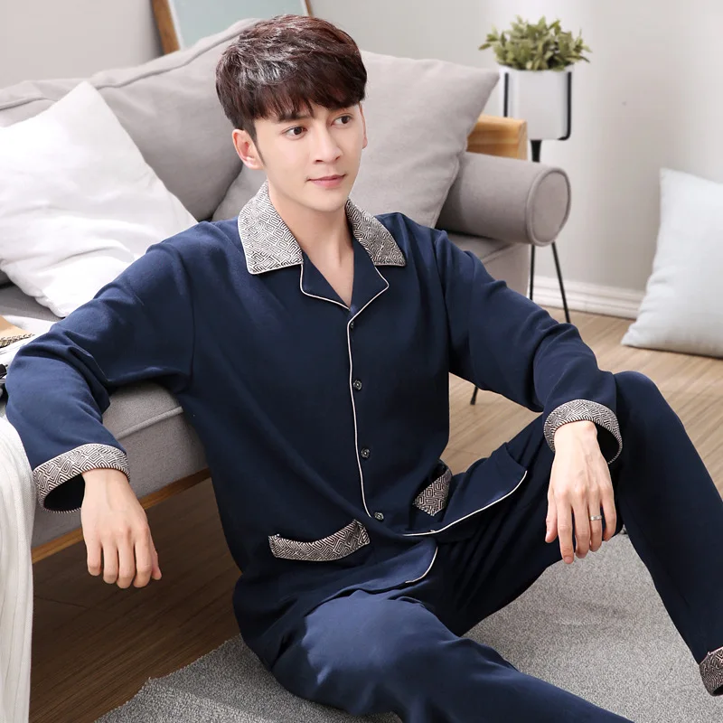 Middle-aged Men Spring And Autumn Pure Cotton Long Sleeve Full Loose-Fit Plus-sized Dad Homewear Set Comfortable Pajamas
Middle-aged Men Spring And Autumn Pure Cotton Long Sleeve Full Loose-Fit Plus-sized Dad Homewear Set Comfortable Pajamas