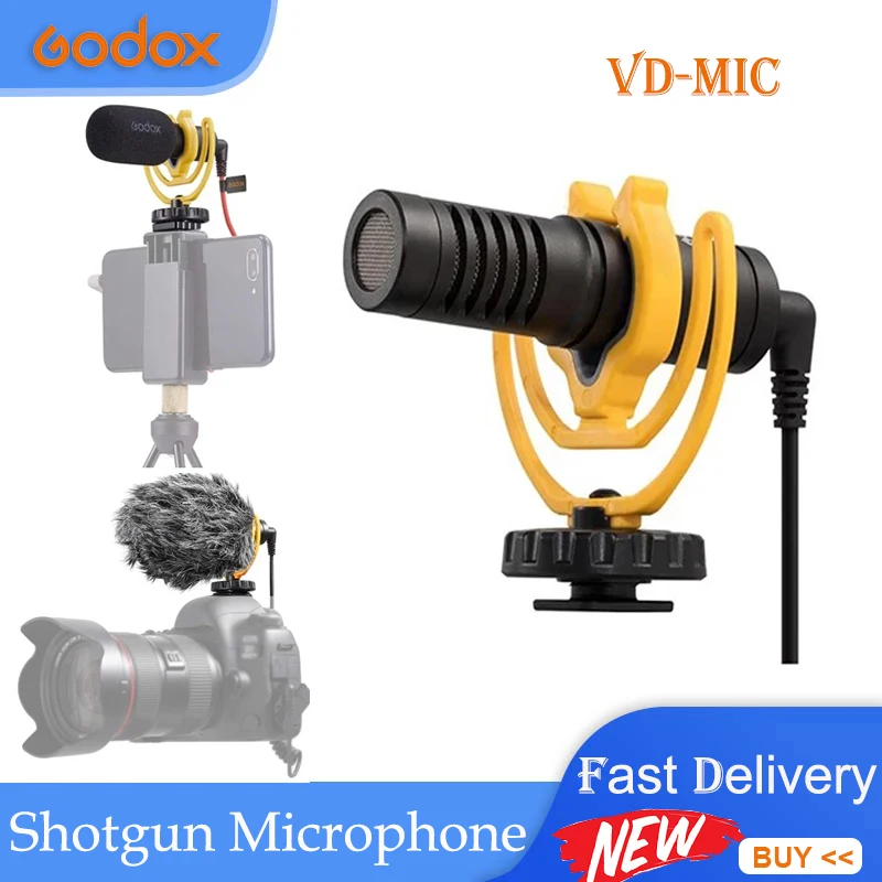 Godox VD-Mic Shotgun Video Microphone for iPhone Martphone Canon Nikon Sony DSLR Camera Consumer Camcorder PC Mic
Godox VD-Mic Shotgun Video Microphone for iPhone Martphone Canon Nikon Sony DSLR Camera Consumer Camcorder PC Mic