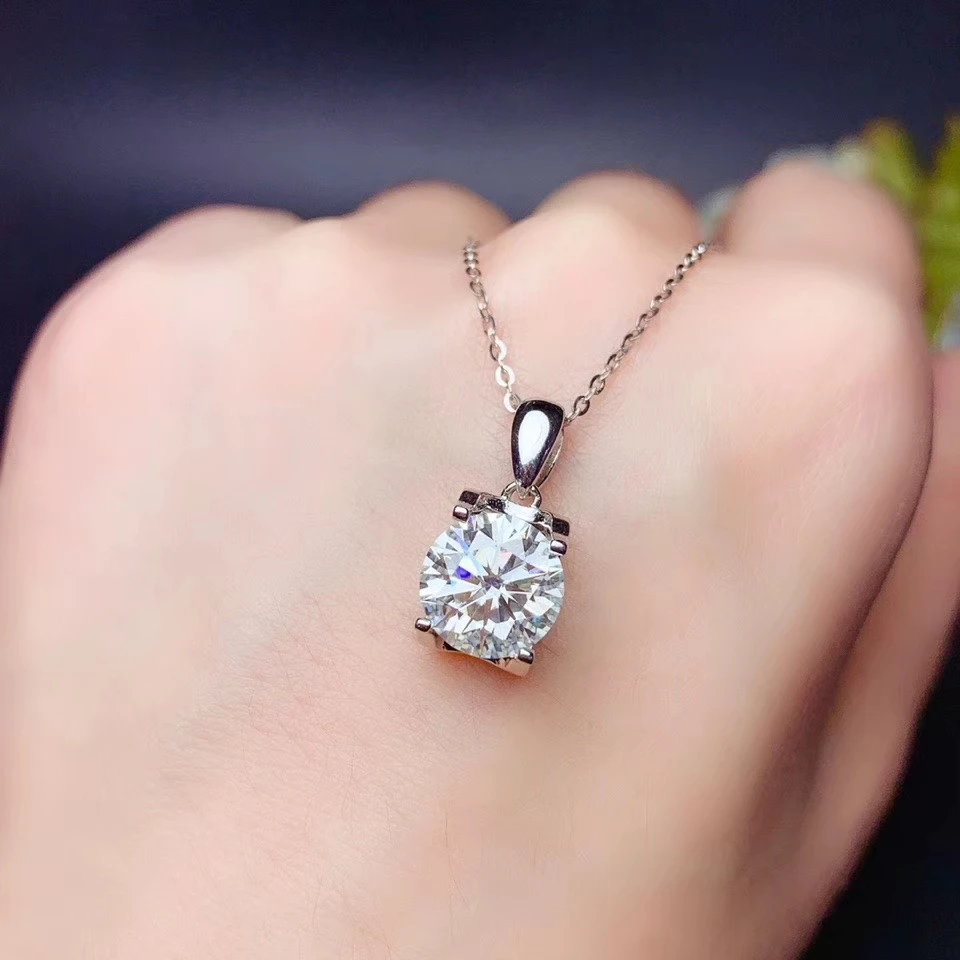 

fashion shiny moissanite pendant for women silver necklace vvs purity birthday party gift girlfriend present free shipping fine