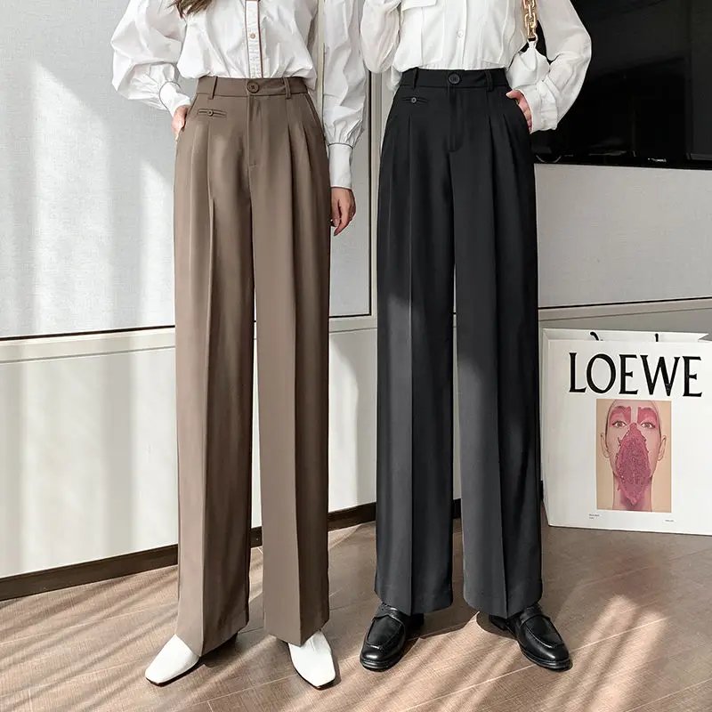 Suit pants women's 2021 spring new button wide leg pants high waist pants casual pants simple drop feeling trousers summer
Suit pants women's 2021 spring new button wide leg pants high waist pants casual pants simple drop feeling trousers summer