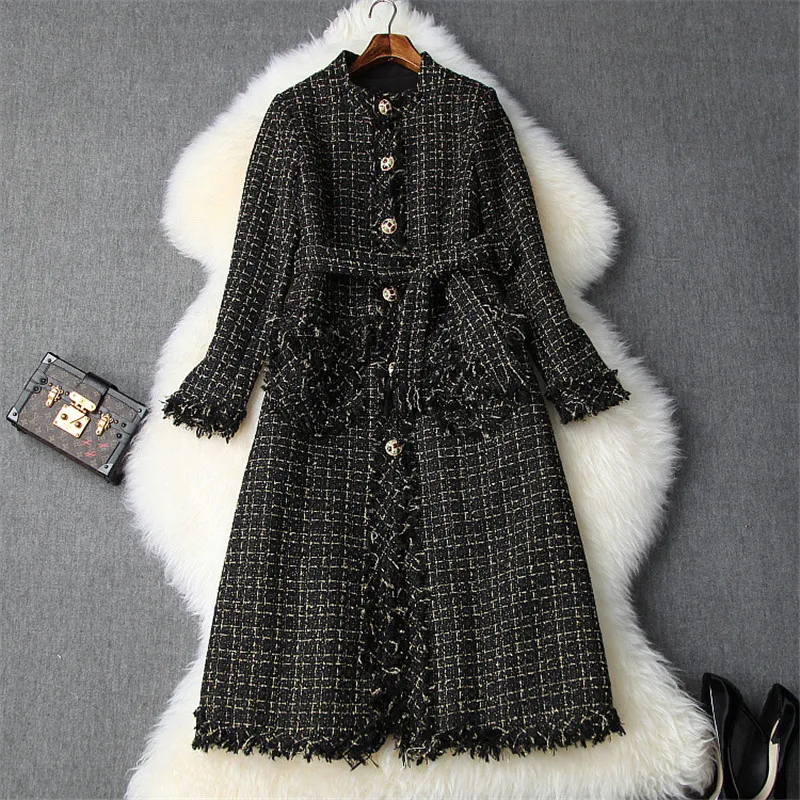 Woman Winter Tweed Woolen Coats and Jackets Fashion Runway Designer Full Sleeve Lace Up Plaid Wool Blend Long Overcoat Outerwear
Woman Winter Tweed Woolen Coats and Jackets Fashion Runway Designer Full Sleeve Lace Up Plaid Wool Blend Long Overcoat Outerwear