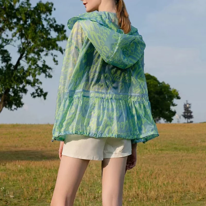 VGH Casual Sun Protection Coat For Women Hooded Long Sleeve Drawstring Short Korean Print Coats Female 2021 Summer Fashion Style
VGH Casual Sun Protection Coat For Women Hooded Long Sleeve Drawstring Short Korean Print Coats Female 2021 Summer Fashion Style