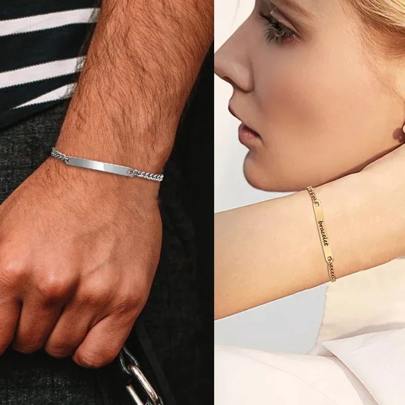 Classic ID Horizontal Bar Bracelet ,Stainless Steel Engravable Skinny Bar Bracelets for Men Women Jewelry
Classic ID Horizontal Bar Bracelet ,Stainless Steel Engravable Skinny Bar Bracelets for Men Women Jewelry