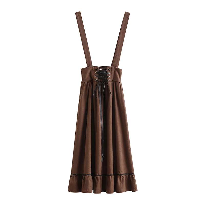 Spring Summer Women Long Midi Suspender Skirt Teen Girls Preppy Style Cute Lace-Up High Waist Ruffle A-Line Skirts
Spring Summer Women Long Midi Suspender Skirt Teen Girls Preppy Style Cute Lace-Up High Waist Ruffle A-Line Skirts