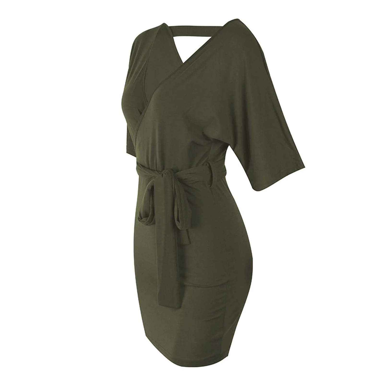 2021 Summer Womens V Neck Wrap Mini Ladies Solid Colours Evening Cocktail Bandage Dress vestidos de mujer Women Clothes 
2021 Summer Womens V Neck Wrap Mini Ladies Solid Colours Evening Cocktail Bandage Dress vestidos de mujer Women Clothes