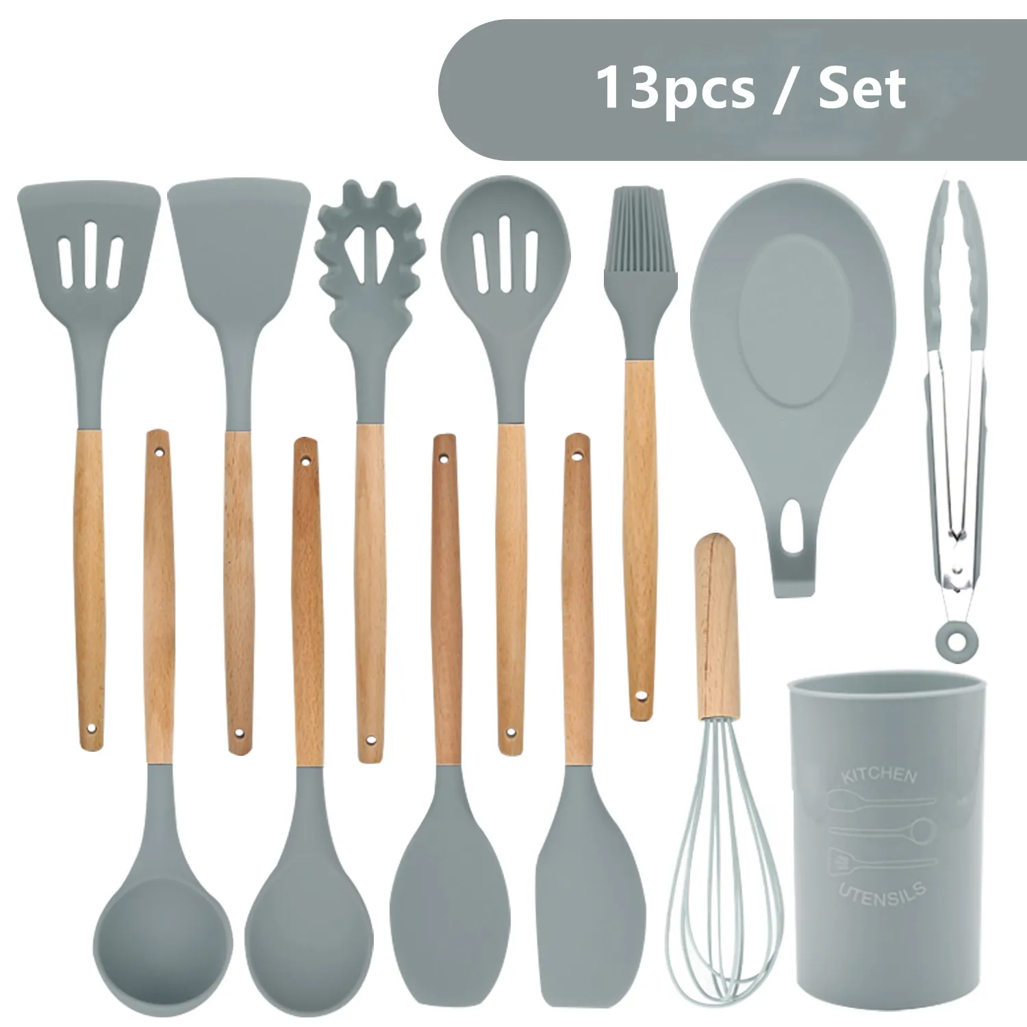 13 шт. деревянная ручка, силикон Кухня Пособия по кулинарии набор посуды с антипригарным покрытием Пособия по кулинарии ложка лопатки для жа...
13 шт. деревянная ручка, силикон Кухня Пособия по кулинарии набор посуды с антипригарным покрытием Пособия по кулинарии ложка лопатки для жа...