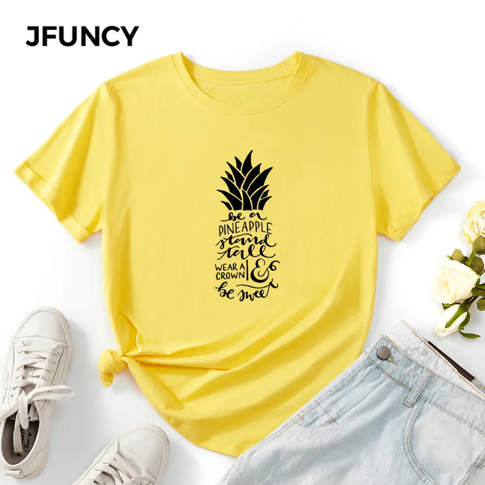 JFUNCY Женская графическая футболка рубашки Дамские топы Летняя Хлопковая женская футболка с принтом ананаса большой размер Harajuku Женская оде...
JFUNCY Женская графическая футболка рубашки Дамские топы Летняя Хлопковая женская футболка с принтом ананаса большой размер Harajuku Женская оде...