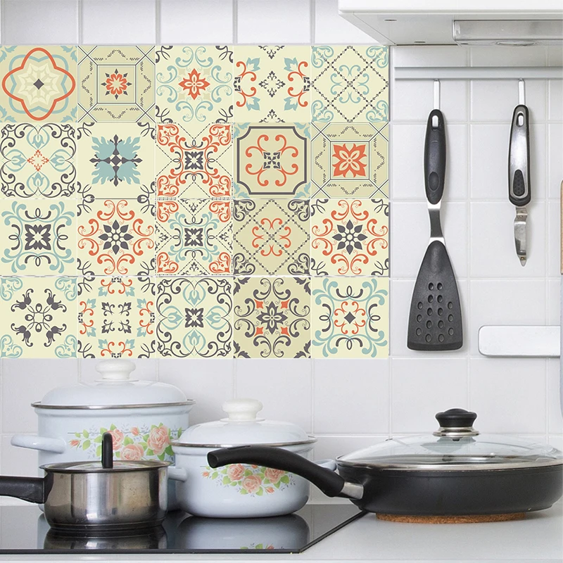 Vintage Moroccan Style Tiles Stickers PVC Waterproof Selfadhesive Wall Stickers kitchen Backsplash DIY Removable Tile Sticker 
Vintage Moroccan Style Tiles Stickers PVC Waterproof Selfadhesive Wall Stickers kitchen Backsplash DIY Removable Tile Sticker