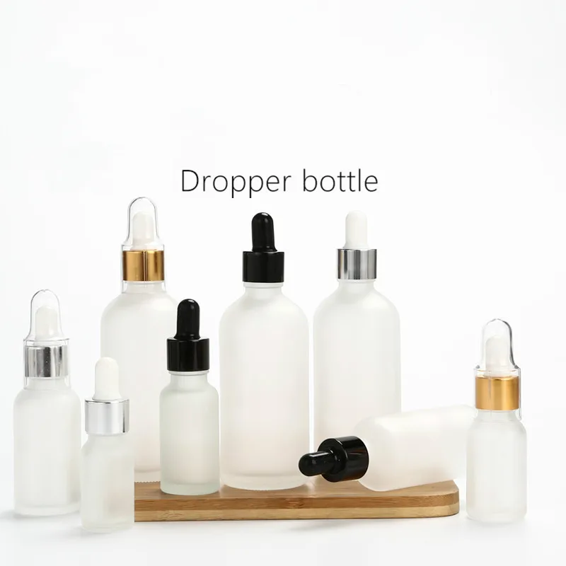 

Frost Glass Dropper Bottle Empty 5ml 10ml 15ml 20ml 30ml 50ml 100ml Cosmetic Packaging Container Vials Essential Oil Bottles