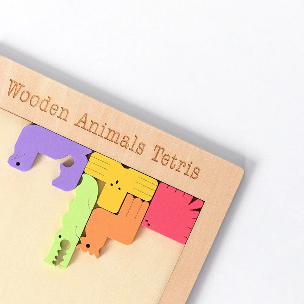 Wood Colorful Animal Tetris Children Early Education Building Blocks Puzzle
Wood Colorful Animal Tetris Children Early Education Building Blocks Puzzle
