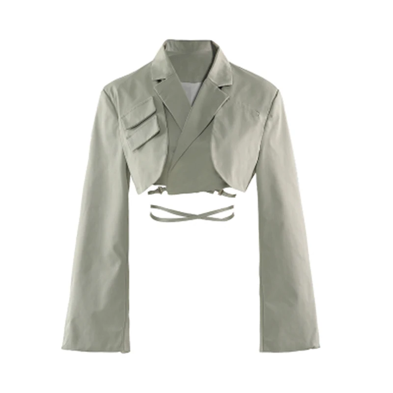 ECRURANI Elegant Blazer For Women Notched Flare Long Sleeve Lace Up Designer Thin Shorts Top Female 2021 Fashion Spring Clothing
ECRURANI Elegant Blazer For Women Notched Flare Long Sleeve Lace Up Designer Thin Shorts Top Female 2021 Fashion Spring Clothing