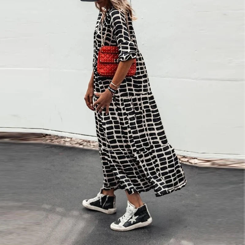 Women Retro Leopard Print Long Party Dress 2021 Spring V Neck Long Sleeve Robe Maxi Dress Femme Loose Summer Beach Dress Vestido
Women Retro Leopard Print Long Party Dress 2021 Spring V Neck Long Sleeve Robe Maxi Dress Femme Loose Summer Beach Dress Vestido