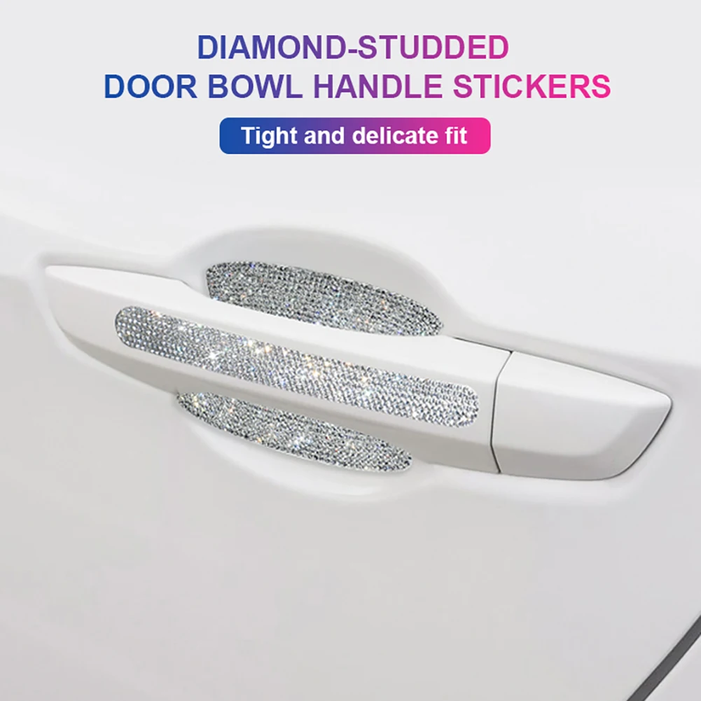 8pcs Shiny Rhinestones Scratch-Resistant Stickers Door Cup Handle Protective Film Bling Car Door Handle Protector Stickers
8pcs Shiny Rhinestones Scratch-Resistant Stickers Door Cup Handle Protective Film Bling Car Door Handle Protector Stickers