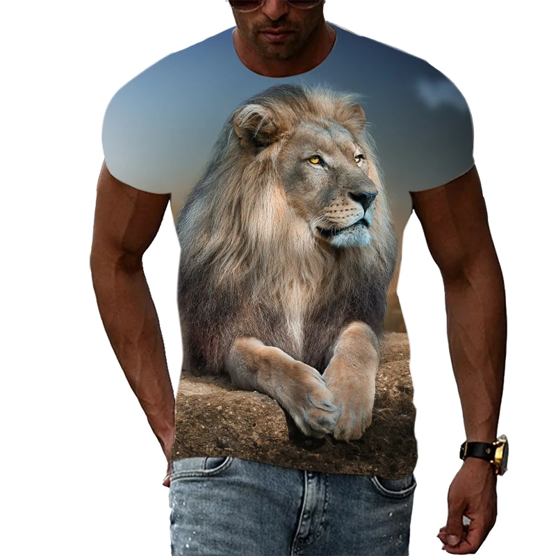 Summer New Creative Lion graphic t shirts Men Fashion Casual Trend Animal Pattern T-shirt harajuku 3D Printing streetwear Tops
Summer New Creative Lion graphic t shirts Men Fashion Casual Trend Animal Pattern T-shirt harajuku 3D Printing streetwear Tops