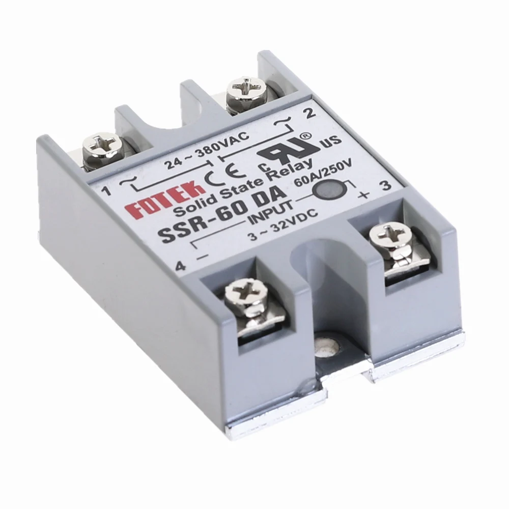 Твердотельное реле SSR 60DA 60A фактически 3 32V DC TO 24 380V AC твердотельный регулятор