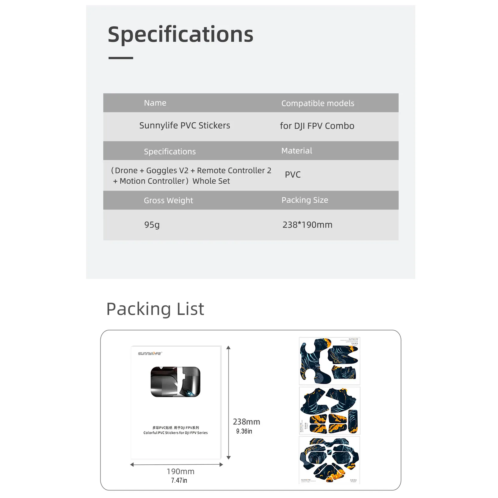 Sunnylife is suitable for DJI FPV suit sticker aircraft glasses V2 remote control 2 through the joystick film DJI FPV drone F4* 
Sunnylife is suitable for DJI FPV suit sticker aircraft glasses V2 remote control 2 through the joystick film DJI FPV drone F4*