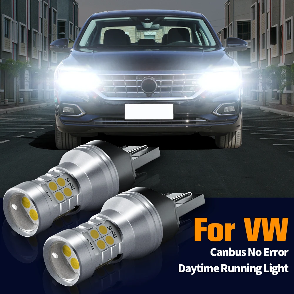 

2pcs LED Daytime Running Light DRL Bulb Lamp Canbus No Error W21W 7440 T20 For VW Passat B8 2015 2016 2017 2018 2019 2020