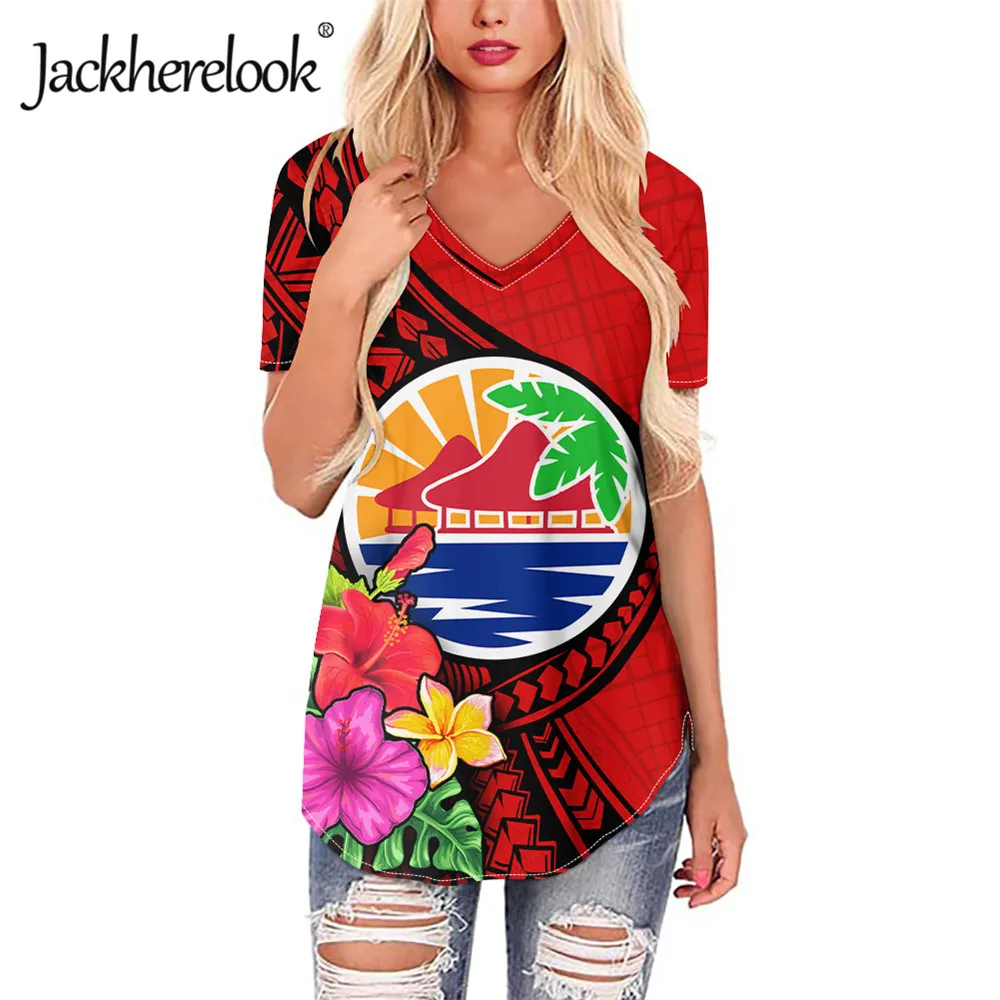 Jackherelook Red Polynesian Hawaii Floral Summer V Neck Short Sleeved Top Women's Casual Loose Large Size T Shirt Blusas Camisas
Jackherelook Red Polynesian Hawaii Floral Summer V Neck Short Sleeved Top Women's Casual Loose Large Size T Shirt Blusas Camisas