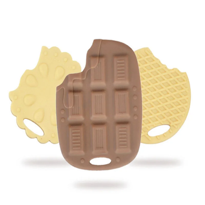 Baby Silicone Teether Chocolate Biscuit Grinding Equipment Teeth Chew Care Products 2021 New Hot Sale | Мать и ребенок
