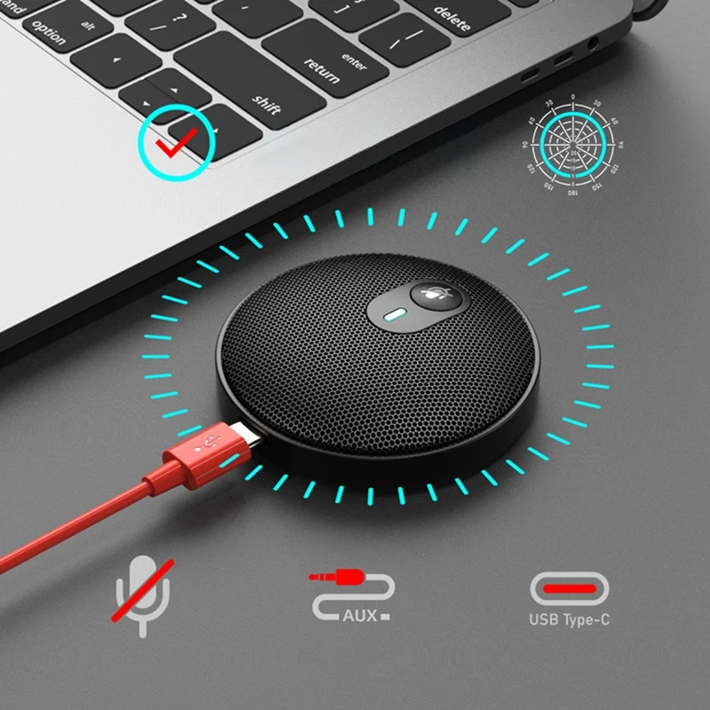 U3 Omni-Directional Microphone USB Type-C Condenser Microphone for Business Conference PC Laptop Voice Pickup Mic
U3 Omni-Directional Microphone USB Type-C Condenser Microphone for Business Conference PC Laptop Voice Pickup Mic