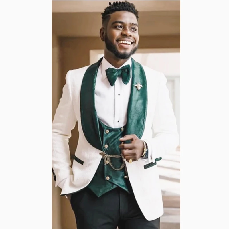 Костюм для жениха из 3 предметов, белый пиджак, зеленый жилет, мужские костюмы на свадьбу, облегающий Блейзер, комплект из куртки, жилета и бр...
Костюм для жениха из 3 предметов, белый пиджак, зеленый жилет, мужские костюмы на свадьбу, облегающий Блейзер, комплект из куртки, жилета и бр...