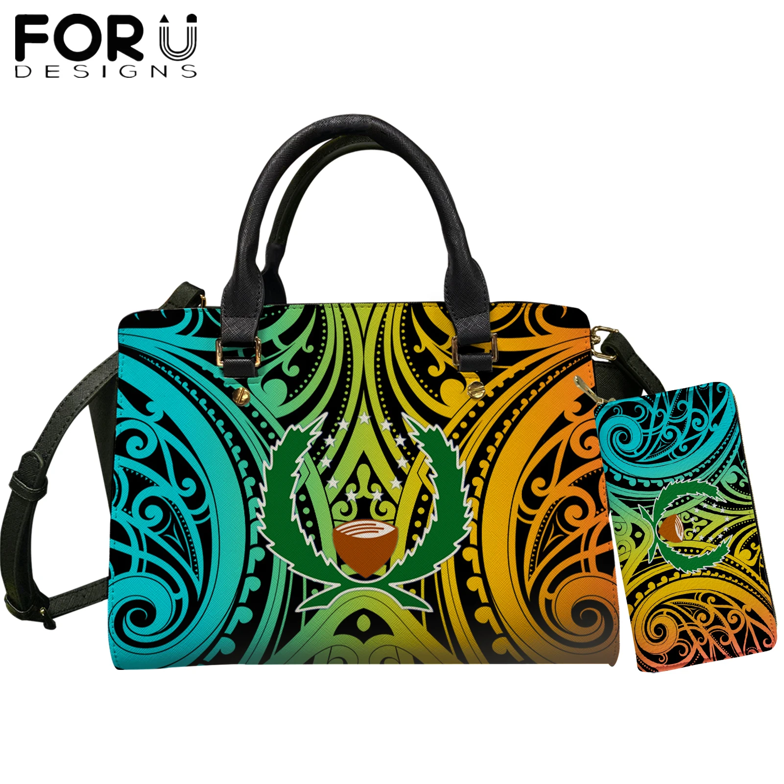 FORUDESIGNS Chuuk Polynesian Tribal Printed Pu Leather Satchel Wallet Set Lady Casual Lady Tote Female Handbag New Shoulder Sac
FORUDESIGNS Chuuk Polynesian Tribal Printed Pu Leather Satchel Wallet Set Lady Casual Lady Tote Female Handbag New Shoulder Sac