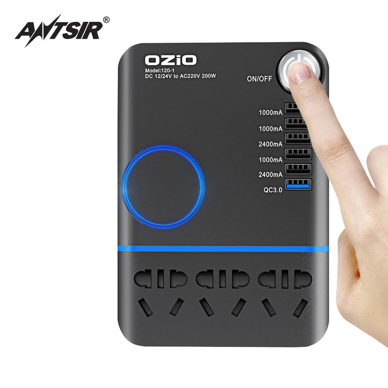 200W i21-S Car Inverter DC 12V to AC 220V Power Converter Cigarette Lighter Socket USB Output Multi-function Charger
200W i21-S Car Inverter DC 12V to AC 220V Power Converter Cigarette Lighter Socket USB Output Multi-function Charger