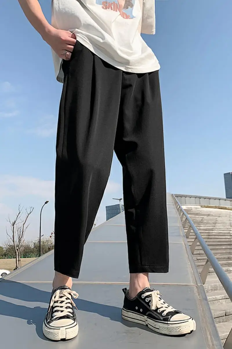 2020 Spring And Autumn New Youth Popular Loose Mid-rise Cropped Pants Fashion Casual Wild Black / Grey / Khaki Plaid M-2XL 
2020 Spring And Autumn New Youth Popular Loose Mid-rise Cropped Pants Fashion Casual Wild Black / Grey / Khaki Plaid M-2XL