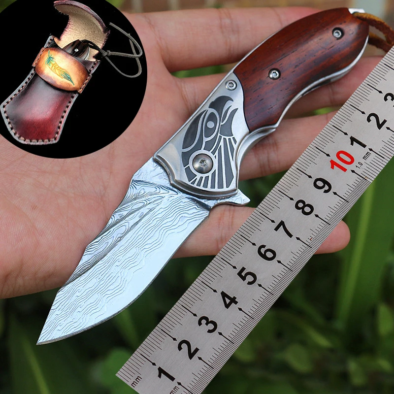 Outdoor Pocket Knife Damascus Natural Dalbergia Wood Handle Folding Knife Camping EDC Rescue Tools Wilderness Survival Knives
Outdoor Pocket Knife Damascus Natural Dalbergia Wood Handle Folding Knife Camping EDC Rescue Tools Wilderness Survival Knives