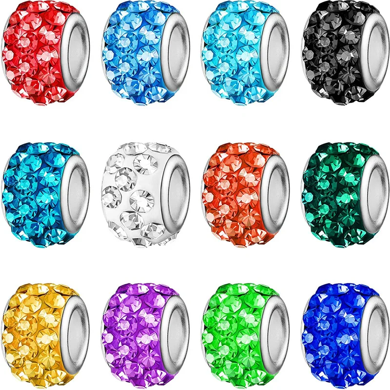 20Pcs Lot Rhinestone Beads Large Hole European Spacer Fit Pandora Charms Bracelet Hair Beads for Women DIY Jewelry Crafts Making
20Pcs Lot Rhinestone Beads Large Hole European Spacer Fit Pandora Charms Bracelet Hair Beads for Women DIY Jewelry Crafts Making
